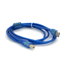 Кабель USB 2.0 RITAR AM/BM, 1.8m, 1 ферит, прозорий синій Q250