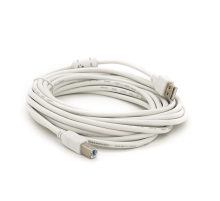 Кабель USB 2.0 AM/BM, 5.0m, 1 ферит, білий