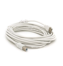 Кабель USB 2.0 AM/BM, 5.0m, 1 ферит, білий