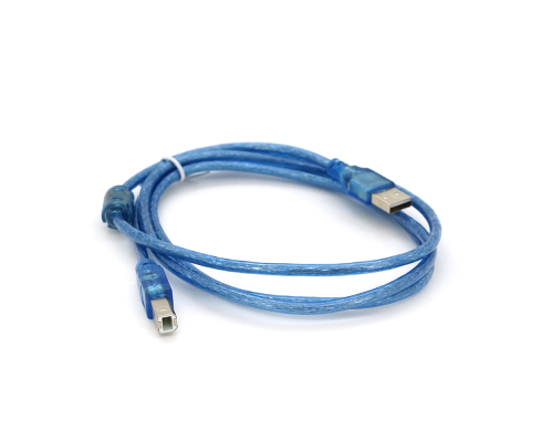 Кабель USB 2.0 AM / BM, 1.5m, 2 ферита, прозорий