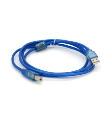 Кабель USB 2.0 RITAR AM / BM, 1.5m, 1 ферит, прозорий синій Q250