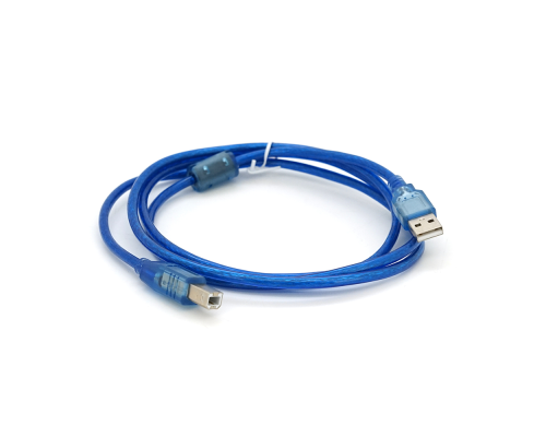 Кабель USB 2.0 RITAR AM / BM, 1.5m, 1 ферит, прозорий синій Q250