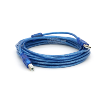 Кабель USB 2.0 RITAR AM / BM, 5.0m, 1 ферит, прозорий синій