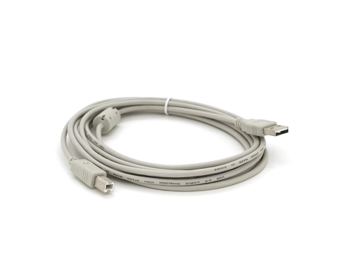 Кабель USB 2.0 AM/BM, 3.0m, 1 ферит, білий