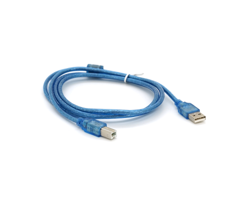 Кабель USB 2.0 RITAR AM/BM, 1.5m, 1 ферит, синій прозорий, Q500