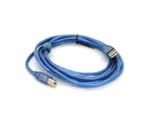 Кабель USB 2.0 RITAR AM/BM, 3.0m, 1 ферит, прозорий синій