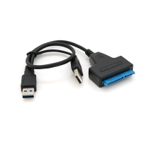 Кабель Usb 3.0 AM + USB 2.0 to SATA black 0.1m для HDD / SSD дисків