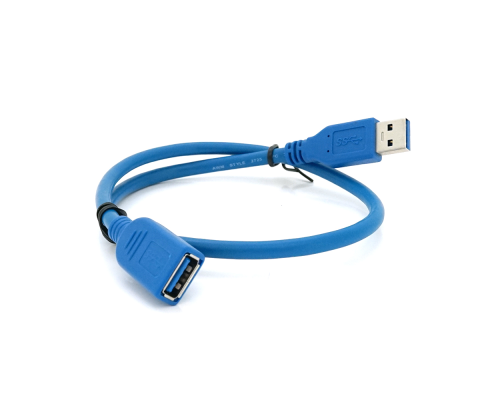 Подовжувач USB 3.0 AM / AF, 0.5m, Blue, Пакет, Q200