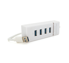 Хаб USB 3.0 UH-303, 4 порти, підтримка до 1TB, White, Blister