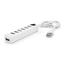 Хаб USB 2.0 7 портів, White, 480Mbts живлення від USB, з вимикачем, Blister Q100