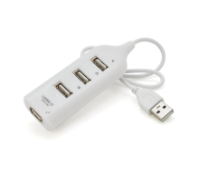 Хаб USB 2.0 4 порти, White, 480Mbts живлення від USB, Blister Q200