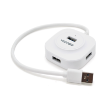 Хаб VEGGIEG V-U3403 USB 3.0 4 порти, 480Mbts, живлення від USB, White, 0,3m, Box