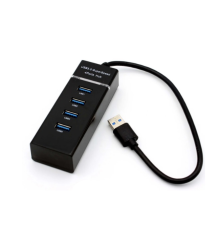 Хаб USB 3.0 UH-303, 4 порту, підтримка до 1TB, Black, Blister