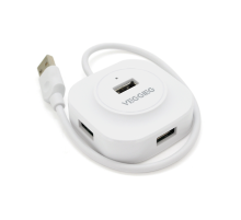 Хаб VEGGIEG V-U2407 USB 2.0 4 порта, 480Mbts, живлення від USB, White, 0,3m, Box