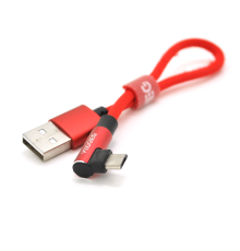 Кабель VEGGIEG UA-20R, Micro-USB, 2.4A, Black, Red, довжина 0,2 м, BOX