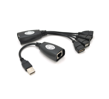 Подовжувач USB 2.0 сигналу по F / UTP до 50 метрів, RJ-45 to AM + RJ-45 to 4xAF, Blister Q100