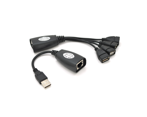 Подовжувач USB 2.0 сигналу по F / UTP до 50 метрів, RJ-45 to AM + RJ-45 to 4xAF, Blister Q100 Подовжувач USB 2.0 сигналу по F / UTP до 50 метрів, RJ-45 to AM + RJ-45 to 4xAF, Blister Q100