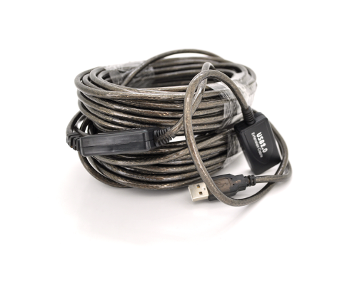 Активний подовжувач USB 2.0 AM / AF, 20m, прозорий з чіпом Q50