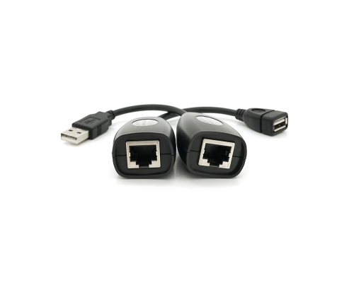 Подовжувач USB 2.0 сигналу по F / UTP до 50 метрів, RJ-45 to AM + RJ-45, Blister Q100 Подовжувач USB 2.0 сигналу по F / UTP до 50 метрів, RJ-45 to AM + RJ-45, Blister Q100