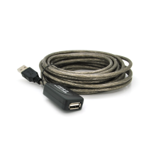 Активний подовжувач USB 2.0 AM/AF, 5,0 m, прозорий з чіпом Q50