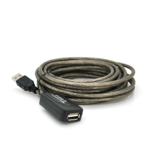 Активний подовжувач USB 2.0 AM/AF, 5,0 m, прозорий з чіпом Q50