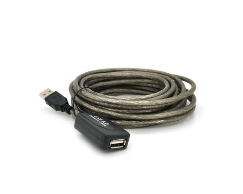 Активний подовжувач USB 2.0 AM/AF, 5,0 m, прозорий з чіпом Q50