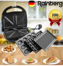 УЦЕНКА! Мультимейкер Rainberg RB-5408 4в1 орещница бутербродница, гриль 2200 Вт (Неполная комплектация 2929)
