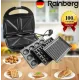 ОЧЕНКА! Мультимейкер Rainberg RB-5408 4в1 горішниця бутербродниця, гриль 2200 Вт (Неповна комплектація 2929)