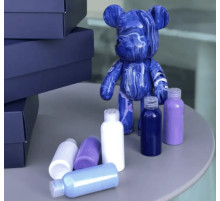 УЦЕНКА! Флюидный медвежонок fluid bear bearbrick, 23 см, с красками BLUE (Плохая упаковка 2355)