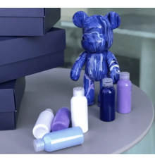 УЦЕНКА! Флюидный медвежонок fluid bear bearbrick, 23 см, с красками BLUE (Плохая упаковка 2355)