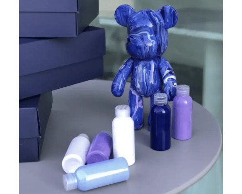 УЦЕНКА! Флюидный медвежонок fluid bear bearbrick, 23 см, с красками BLUE (Плохая упаковка 2355)