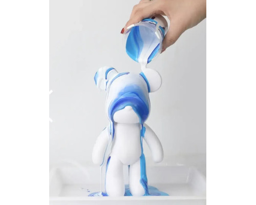 УЦЕНКА! Флюидный медвежонок fluid bear bearbrick, 23 см, с красками BLUE (Плохая упаковка 2355)
