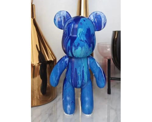 УЦЕНКА! Флюидный медвежонок fluid bear bearbrick, 23 см, с красками BLUE (Плохая упаковка 2355)