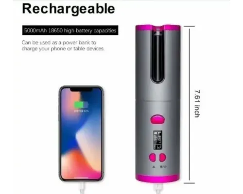 ОЧЕНКА! Бездротовий стайлер для завивання волосся Ramindong Hair curler RD-060 (Плохе паковання 2701)