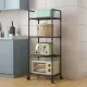 ОЧЕНКА! Полиця-стелаж підлогова 138×42×32 см на коліщатках TVT-03 Чорна 4 яруси (Плохе паковання 2864)