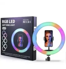 УЦЕНКА! Светодиодная кольцевая LED лампа для селфы, фото и видео RGB MJ33 (33см) (Трещина на корпусе 2937)