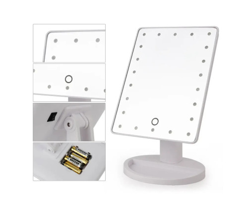 ОЧЕНКА! Дзеркало настільне з підсвіткою LED — бренд Large Led Mirror (Триця на дзеркалі 2592)
