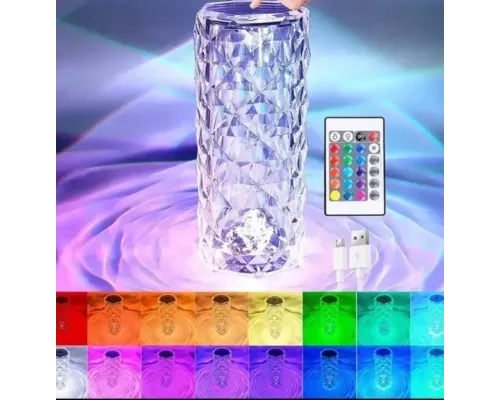 ОЧЕНКА! Настільна акумуляторна лампа з пультом 22 см нічник Троянда RGB Crystal Rose. (Плохе паковання 2867) ОЧЕНКА! Настільна акумуляторна лампа з пультом 22 см нічник Троянда RGB Crystal Rose. (Плохе паковання 2867)