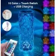 ОЧЕНКА! Настільна акумуляторна лампа з пультом 22 см нічник Троянда RGB Crystal Rose. (Плохе паковання 2867)