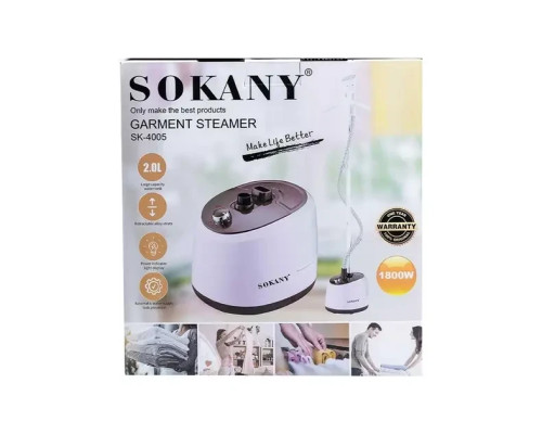 ОЧЕНКА! Відпарювач для одягу SOKANY SK-4005 на 2 л, 1800 Вт (Плохе паковання, тріщина на корпусі 2571)