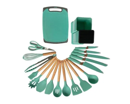 УЦЕНКА! Кухонные принадлежности 19 предметов Kitchen Set Бирюзовый (Плохая упаковка, трещина на корпусе 2665) УЦЕНКА! Кухонные принадлежности 19 предметов Kitchen Set Бирюзовый (Плохая упаковка, трещина на корпусе 2665)