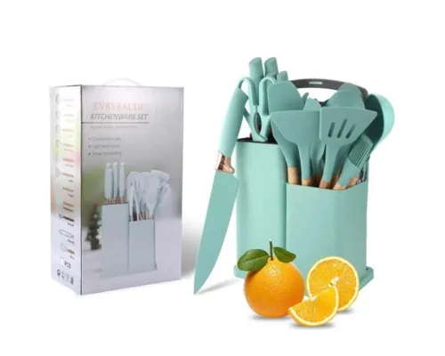 УЦЕНКА! Кухонные принадлежности 19 предметов Kitchen Set Бирюзовый (Плохая упаковка, трещина на корпусе 2665) УЦЕНКА! Кухонные принадлежности 19 предметов Kitchen Set Бирюзовый (Плохая упаковка, трещина на корпусе 2665)