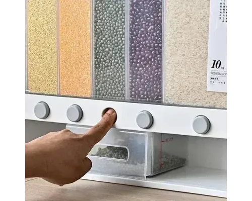 ОЧЕНКА! ОРГАЙЗЕР для сипких продуктів Assorted Grain Rice Bucket Диспенсер (пошкоджена кришка 2666)