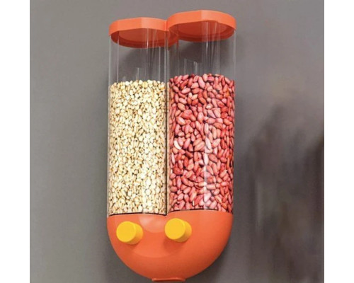 ОЧЕНКА! Диспенсер для сипких продуктів Grain Dispenser 2 л Жовтогарячий (Плохе паковання 2141)