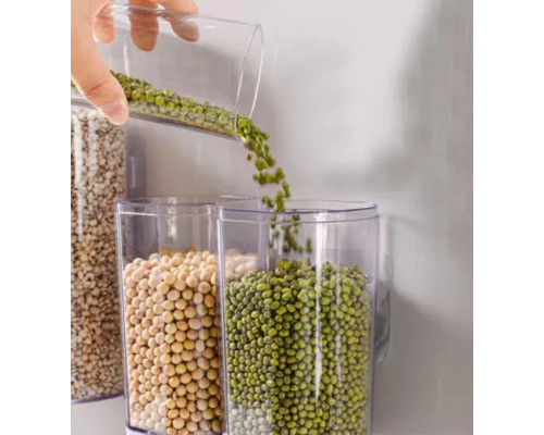 ОЧЕНКА! Диспенсер для сипких продуктів Grain Dispenser 2 л Жовтогарячий (Плохе паковання 2141)