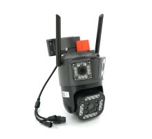 2+2+2Мп Wi-Fi відеокамера з трьома об'єктивами вулична SD/карта YOSO YO-IPC49D6MP50 PTZ 2.8mm V380