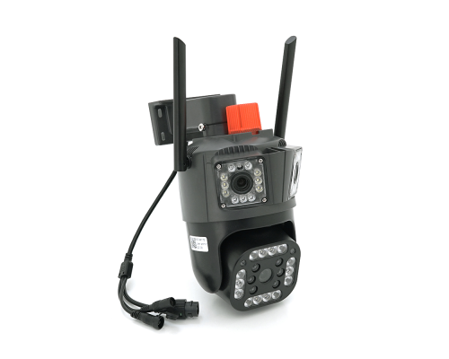 2+2+2Мп Wi-Fi відеокамера з трьома об'єктивами вулична SD/карта YOSO YO-IPC49D6MP50 PTZ 2.8mm V380