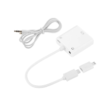 Конвертер MHL microUSB (тато) => VGA(мама) + Audio Jack3.5, 0.1м, White, BOX
