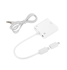 Конвертер MHL microUSB (тато) => VGA(мама) + Audio Jack3.5, 0.1м, White, BOX