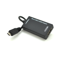 Конвертер MicroUSB (тато) на HDMI(мама) MHL, Black, Пакет